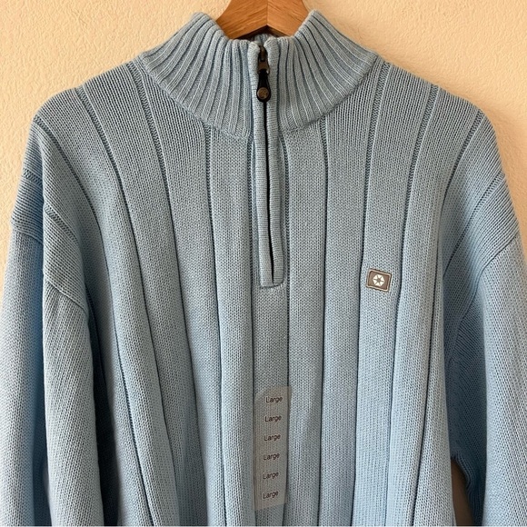 Deadtock Vintage Southpole 90's Y2K Hiphop Quarter Zip Ribbed Sweater  SZ Large - Picture 3 of 14